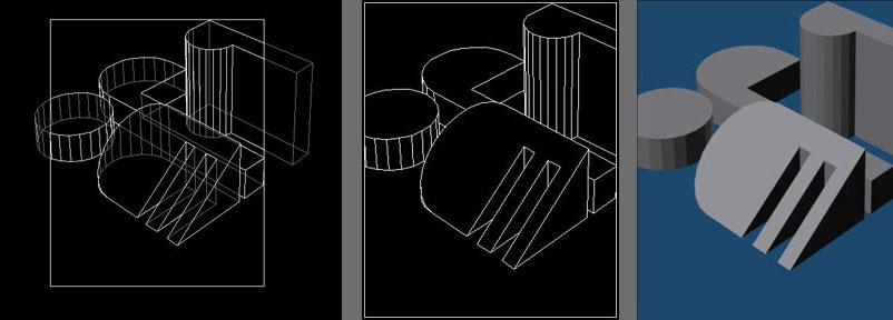 Wireframe and shaded models